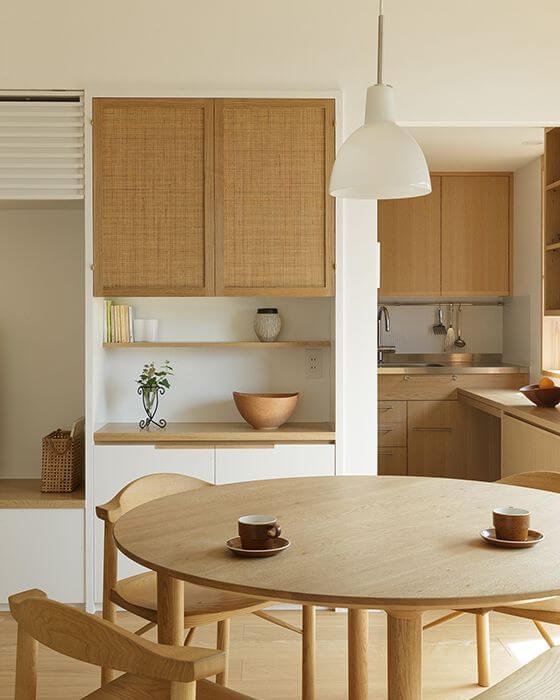 arredamento in stile giapponese, cucina minimalista