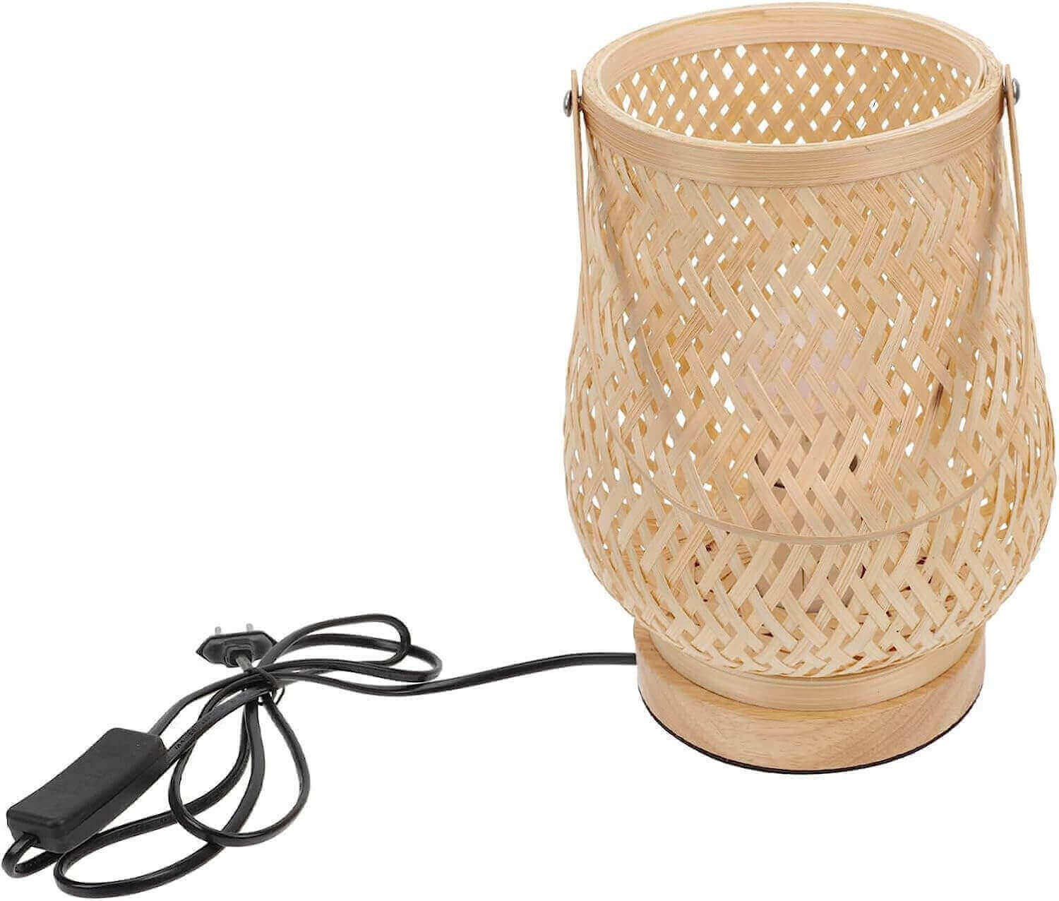 lampada in rattan per arredamento in stile giapponese