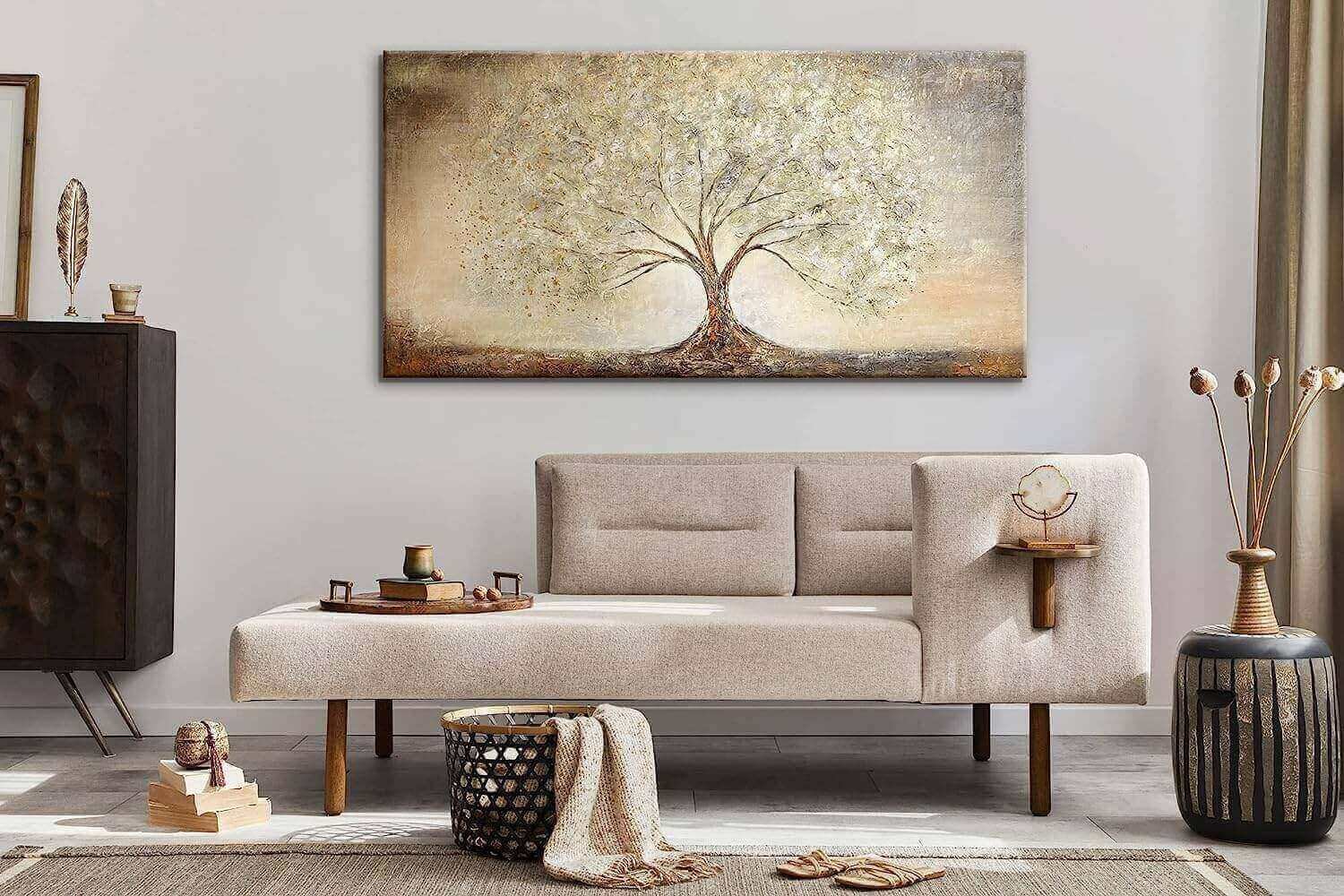 quadro dipinto a mano per arredamento wabi sabi