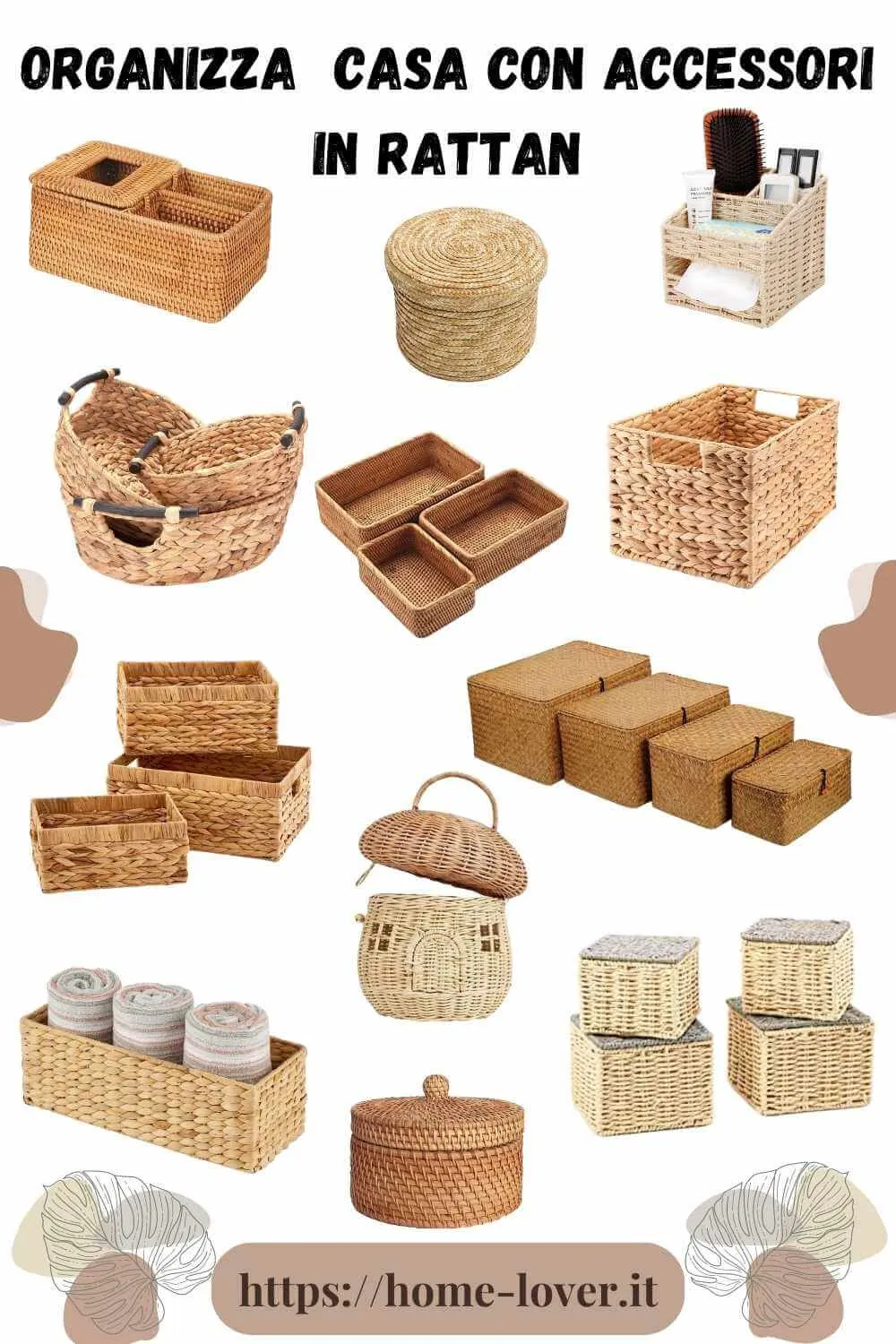 organizer bagno, organizer cucina, accessori in vimini , decorazioni in vimini, cesti per organizzazione, home lover, home decor