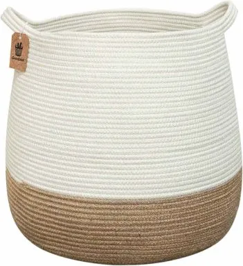 cesta per arredamento in stile coastal, cesto in vimini, complementi d'arredo in stile coastal
