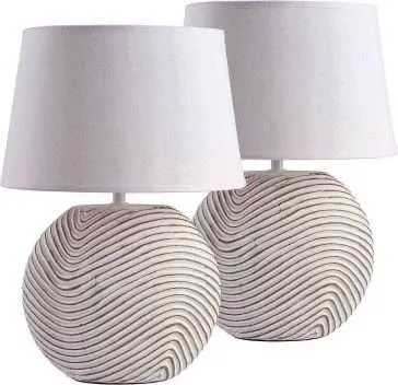 lampada da tavolo bianco e grigio per arredamento in stile coastal, complementi d'arredo stile coastal shabby