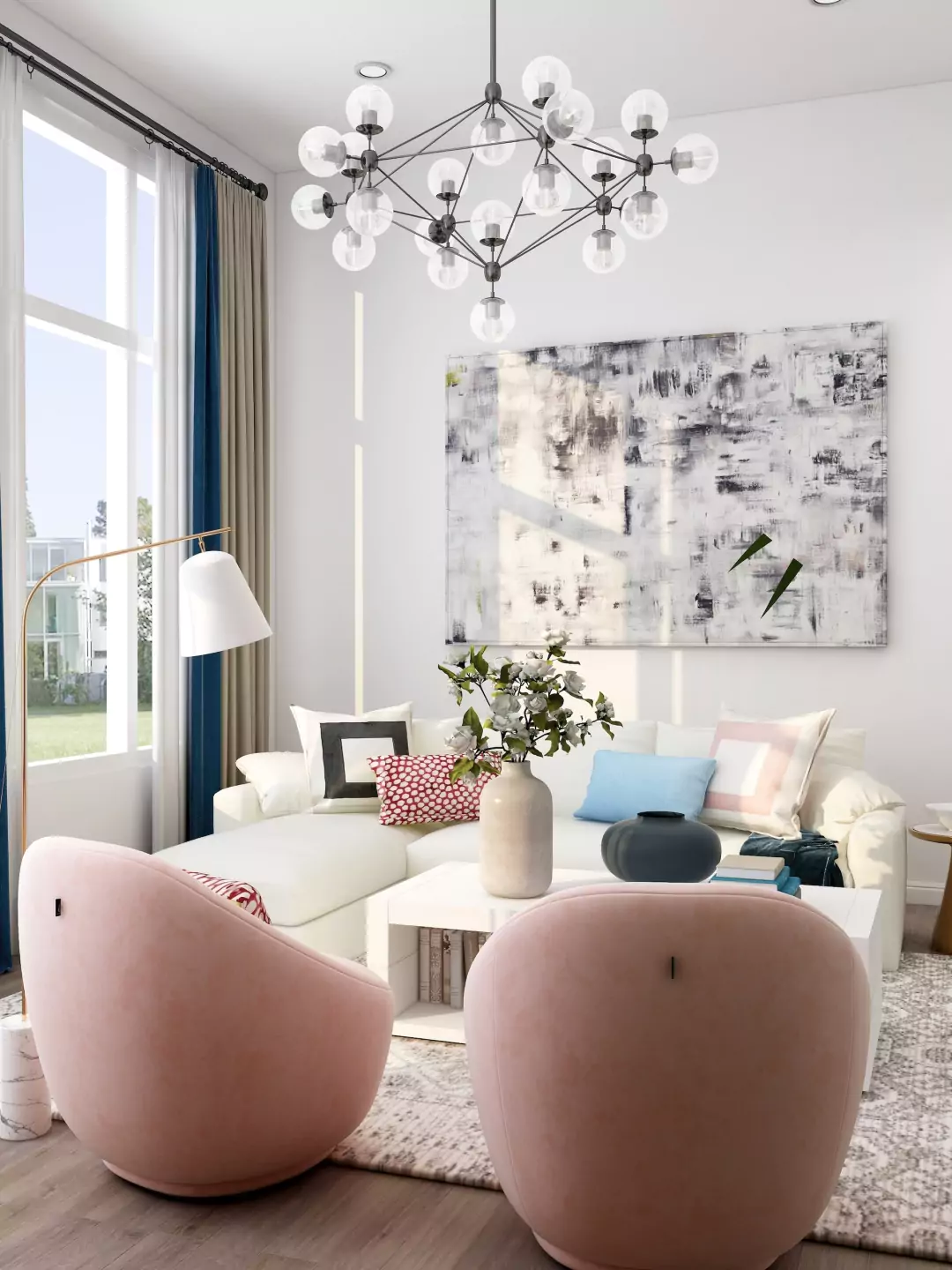 decorare casa, illuminazione, lampadari per soggiorno