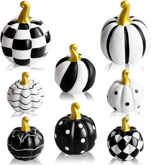 Decorazioni di zucca di Halloween, set di 8 decorazioni di zucche in ceramica